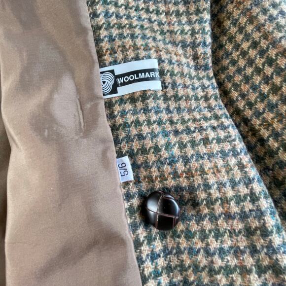🔥VTG International Scene Wool Houndstooth Tweed Blazer Jacket Preppy Women 5/6 - Picture 9 of 16